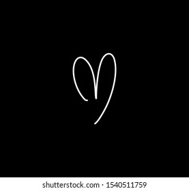 Letter M Heart Cursive Initial Signature Handwriting Calligraphy 