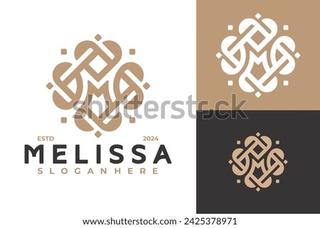 Letter M Heart Flower Logo design vector symbol icon illustration