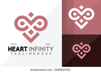 Letter M Heart Infinity Logo Icon Vector Design Illustration