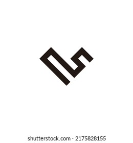 Letra M símbolo geométrico cuadrado de corazón simple vector de logotipo