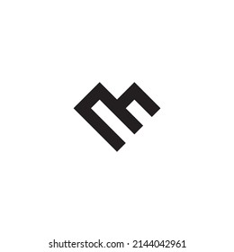 Letter M heart, square, simple symbol logo vector