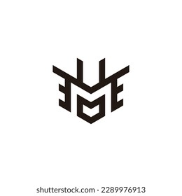 letter m hero samurai abstract logo vector 