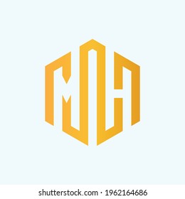 Letter M Hexagon logo design concept illustration