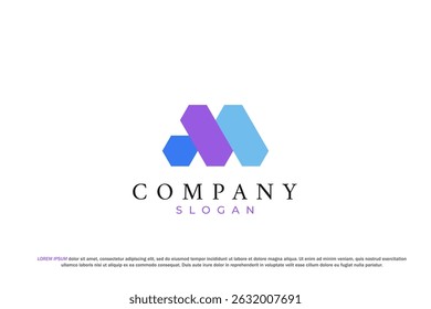 letter m hexagon modern business logo