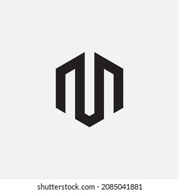 Letter M Hexagon Monogram Logo Design.