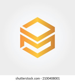 Letter M hexagon vector design illustrations