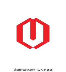 letter m hexagonal geometric logo