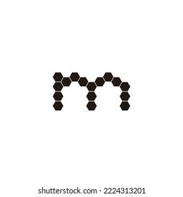 Letter m hexagons geometric symbol simple logo vector