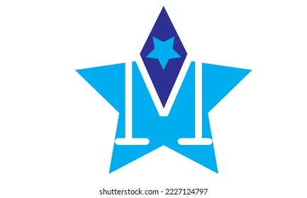 letter m hidden in a star on a white background