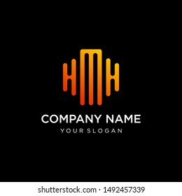 letter M or HMH abstract for information technology and digital. minimalistic sound music equalizer icon. audio logotype Unique and simple element. -vector