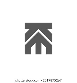 letter m home building protector symbol vector 