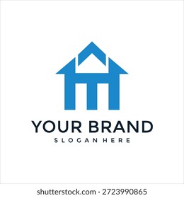 letter M home concept logo design vector template