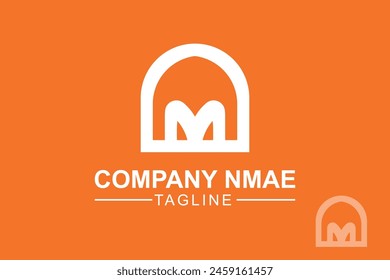 Letter M and home iconic modern property logo design