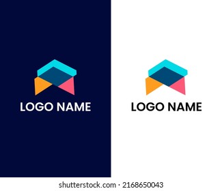 Buchstabe m mit Logo-Design-Vorlage für das Haus