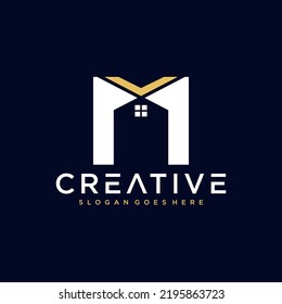 Letter M Home Logo Design