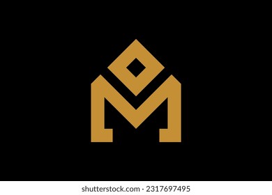 Letter M Home Logo Design Vector 