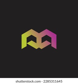 letter m home tile gradient geometric logo vector 