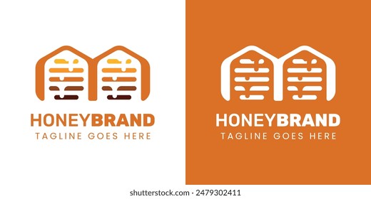 Letter M Honey Logo, Perfect for Beekeeping and Honey Producers