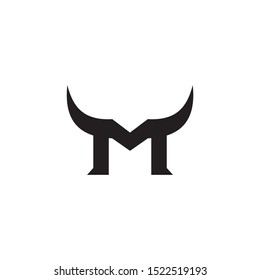 letter M horn bull logo