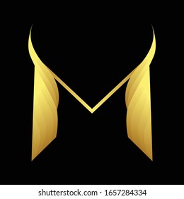 Diseño de logotipo de vectores monograma de la bocina M