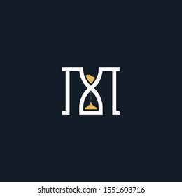 letter M hourglass flat monogram