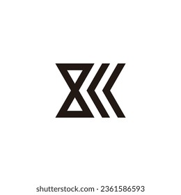 Letter M hourglass geometric symbol simple logo vector