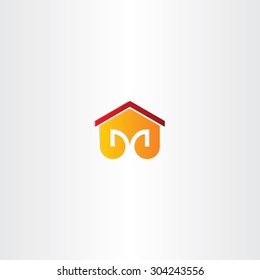 letter m house building icon design