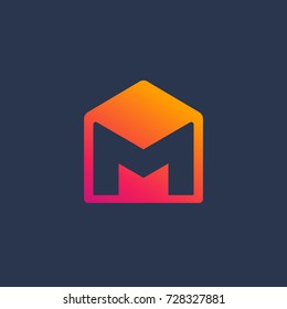 Letter M house icon design template elements