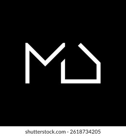 Letter M house line minimalist logo design