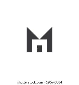 Letter M and house logo icon vector design template elements