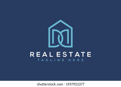 Letter M house real estate logo template icon