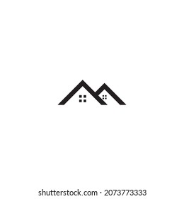 letter M housing simple symbol logo vector