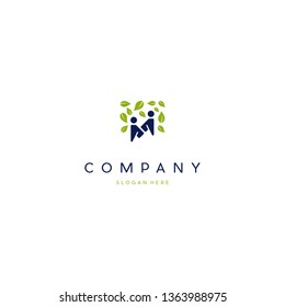 Letter M Human Naturally Creative Business Logo