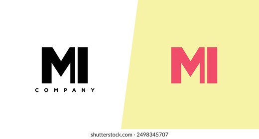 Letter M and I, MI logo design template. Minimal monogram initial based logotype.