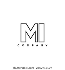 Letra M e I, MI Plantilla de diseño de logotipo. Logotipo inicial basado en monograma mínimo.