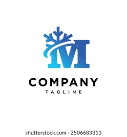Letter M Ice Logo Icon Vector