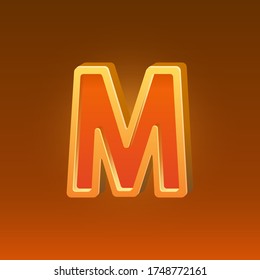 Letter M, icon. Font casino spin, collection set, golden sign. Vector illustration.