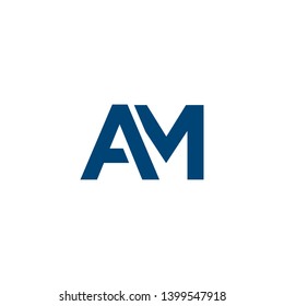 letter A M icon logo design concept