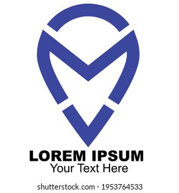 Plantilla de diseño de logotipo de icono de letra M
