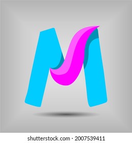 Buchstabe M Symbol und Logo-Vorlage. Neues Design und elegantes typografisches Konzept. Zwei Farben. Datei EPS.