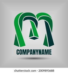Letter M icon and logo template. New design and elegant typographic concept. Two Colour. File EPS.
