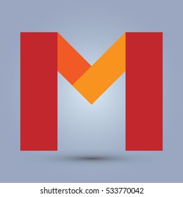 Letter M icon and logo template. Flat design and elegant typographic.