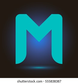 Letter M icon and logo template.  New Flat design and elegant typographic concept. blue sky.