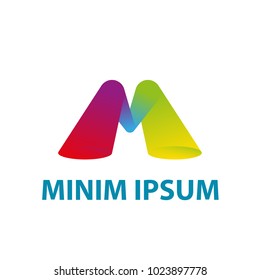 Letter M icon. Rainbow transition logo template for the business card, branding and corporate identity.