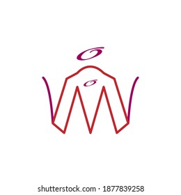 ilustración de diseño vectorial de icono de letra m