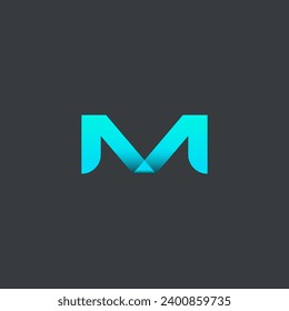 Letra M diseño de logotipo icónico.