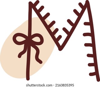Letter M, illustration, vector on a white background.