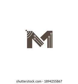 letter m illustration wifi internet logo design vector