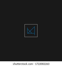Letter M or IM or M4 shaped as geometric for real estate