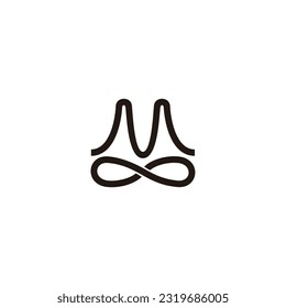 letter m infinity design symbol logo vector 